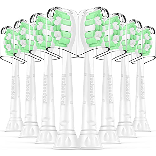 Jiuzhoudeal Toothbrush Replacement Heads for Philips Sonicare C2 Plaque Control ProtectiveClean 4100 5100 6100 Electric Toothbrush Heads, 10-Pack Black