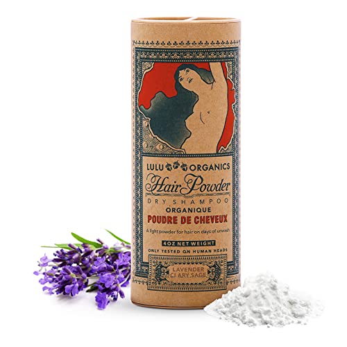 Lulu Organics - All-Natural Dry Shampoo for Women, Talc-Free Powder Dry Shampoo for Oily Hair, Natural Dry Shampoo, Lavender and Clary Sage, 4 oz