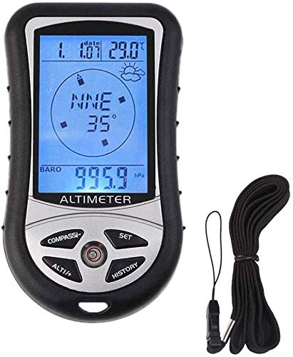 Altimeter. 8 in 1 Electronic Digital Multifunction LCD Compass Altimeter Barometer Thermometer.Altimeter Compass Weather Forecast Thermometer Barometric Pressure Tester Multifunctional Meters