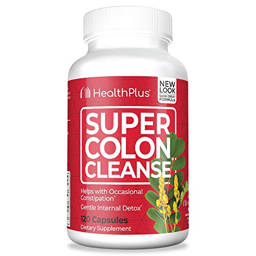 Health Plus Super Colon Cleanse Digestive Support | Constipation Relief to Reduce Bloating with Probiotics, Senna Leaf, & Psyllium Husk | 3 Cleanses, 120 Capsules