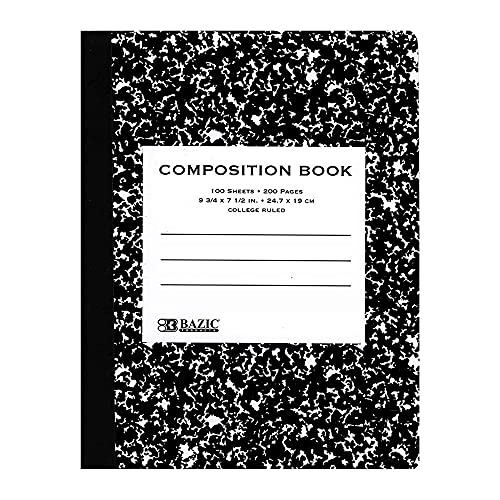 BAZIC PRODUCTS C/R 100 Ct. Black Marble Composition Book (Case of 48)