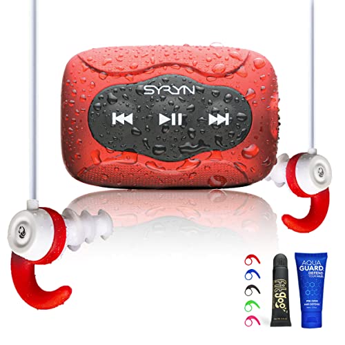 SYRYN Swimbuds Color Bundle | 8 GB Waterproof Music Player Compatible with iTunes Files (No Apple Music)