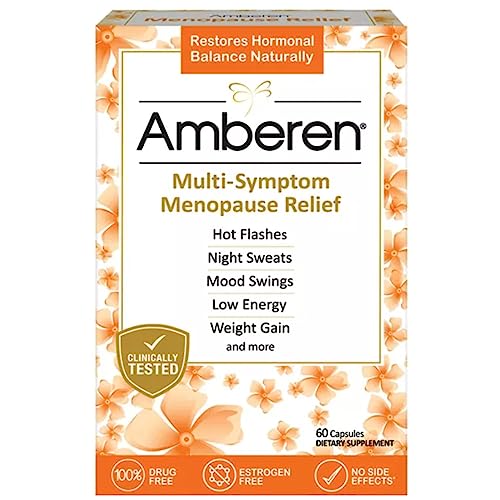 Amberen: Safe Multi-Symptom Menopause Relief. Clinically Shown to Relieve 12 Menopause Symptoms: Hot Flashes, Night Sweats, Mood Swings, Low Energy and More. 1 Month Supply