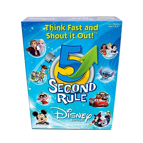 5 Second Rule Game Disney Edition - Simple Questions Card Game for Family Fun, Party, Kids, Travel, Game Night & Sleepovers - Answer Fun Questions About Your Favorite Disney Characters - For Ages 6+