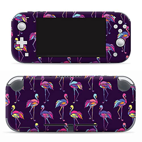 IT'S A SKIN Wrap Compatible with Nintendo Switch (R) Lite - Decals Vinyl Stickers Overlay - Flamingos Purple Pink Colorful birds tropical