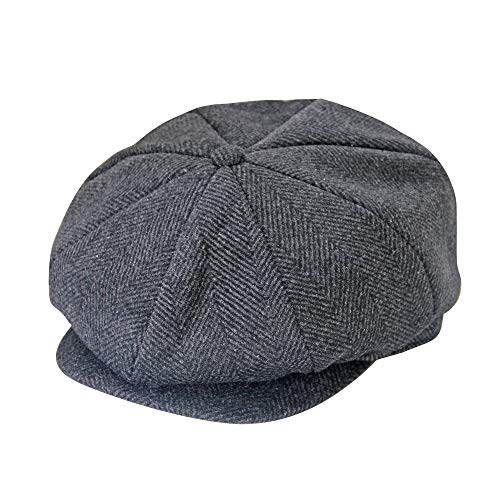 jerague Wool Newsboy Cap for Men Women Classic Vintage Gatsby Lvy Cabbie Hat Flat Beret Cap Adjustable