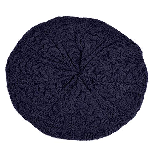 Nollia Soft Knit Solid Color Beanie, Chic, and Lightweight Crochet Knitted Style Beanie Hat for Women, One Size Slouchy Hat Navy