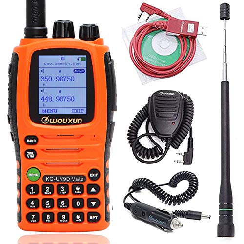 Wouxun KG-UV9D Mate 7 Bands/Air Band 10W 3200mAh Battery Cross Band Repeater Portable Radio Upgrade KG-UV9D Plus Two Way Radio + Programming Cable + Speaker Mic + AR-775 Telescopic Antenna