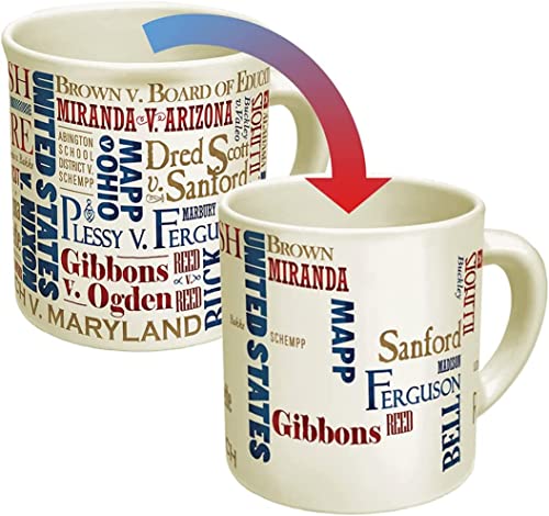 Supreme Court Heat Changing Mug - Add Coffee or Tea to Reveal the Winners of Famous Supreme Court Cases - Comes in a Fun Gift Box