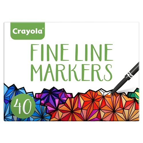 Crayola Fine Line Markers 40 Count, Marker Set For Adult Coloring, Valentines Day Gifts [Amazon Exclusive]