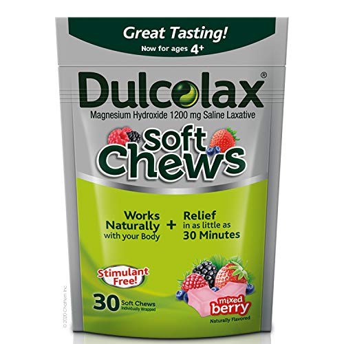 Dulcolax Soft Chews Stimulant Free & Gentle Constipation Relief, Mixed Berry, 30 Count (Pack of 1)