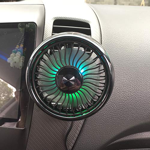 V·RESOURCING Air Vent Mounted USB Fan, Mini Electric Car Fan for Car Air Vent Mounted,360° Rotatable Car Auto Powerful Cooling Air Fan for Sedan SUV Auto Vehicles