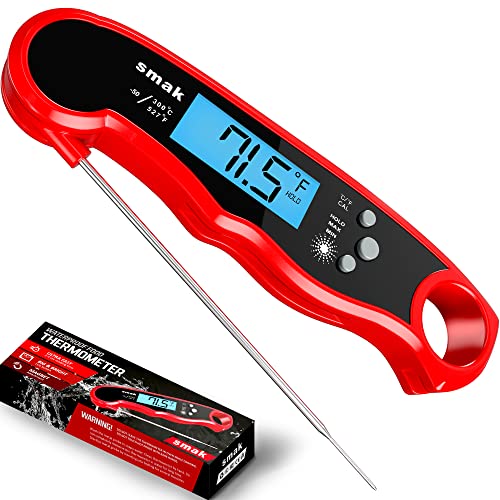 Digital Instant Read Meat Thermometer - Waterproof Kitchen Food Cooking Super Fast Thermometer Electric Probe with Backlight LCD - Best for BBQ Grilling Smoker Baking Turkey