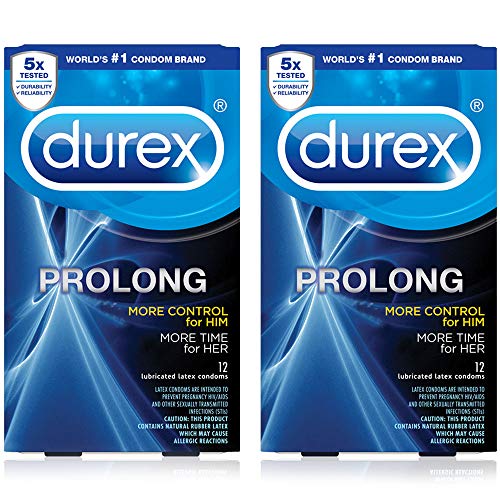 Durex Prolong Condom, 12 Count (Pack of 2)