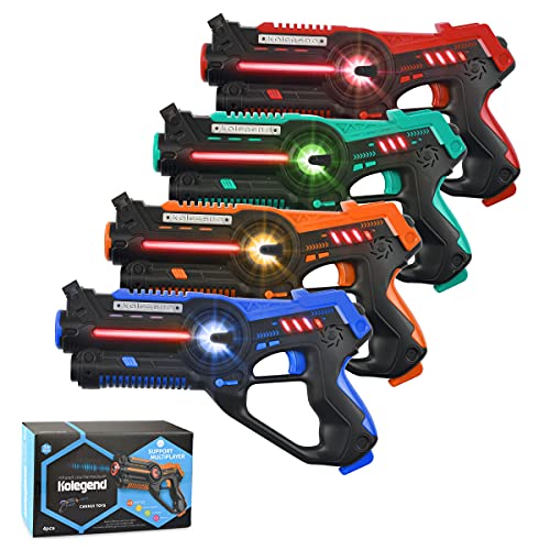 Laser Tag Guns Set, JakMean Laser Tag Set of 4 Laser Gun Multi Function Lazer Tag Game Toy for Multi Player Teenager Kids and Adults Home or Backyard & Outdoor Game for Boys Girls, Age 8