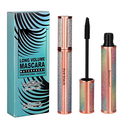 WANBY 2PCS Fiber Lash Mascara Natural Waterproof Smudge-proof 4D Silk Mascara Natural Thickening Lengthening Mascara No Clumping No Smudging Lasting All Day & Easy to Remove