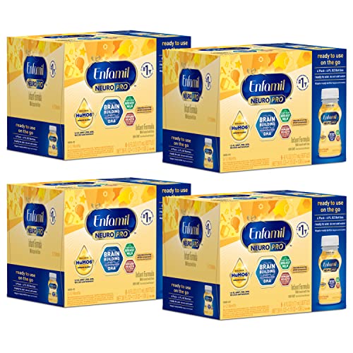 Enfamil NeuroPro Baby Formula,Infant Formula Nutrition,Triple Prebiotic Immune Blend,2'FL HMO,& Expert-Recommended Omega-3 DHA,Perfect Choice for Baby Milk,Non-GMO,Liquid bottle,6 Oz,24 Total