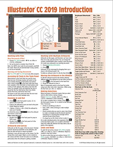 Adobe Illustrator CC 2019 Introduction Quick Reference Guide (Cheat Sheet of Instructions, Tips & Shortcuts - Laminated Card)