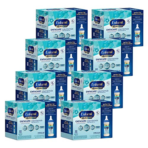 Enfamil NeuroPro EnfaCare Premature Baby Formula Milk Based w/ Iron Ready to Use Bottles MFGM, Omega 3 DHA, 22 CAL, Immune Support & Brain Development, 6 Count (Pack of 8)