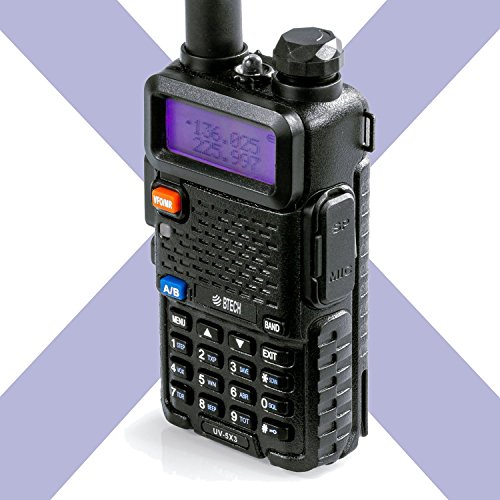 BTECH UV-5X3 5 Watt Tri-Band Radio : VHF, 1.25M, UHF, Amateur (Ham), Includes Dual Band Antenna, 220 Antenna, Earpiece, Charger, and More Two-Way Radio