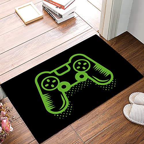 Gaming Doormats Indoors Entrance Door Mat,Green Kids Game Video Games Gamepad Controller Black Non-Slip Front Entry Way Welcome Kitchen Floor Door Mats,Bath Accent Floor Runner Mats Rug,20'x32'