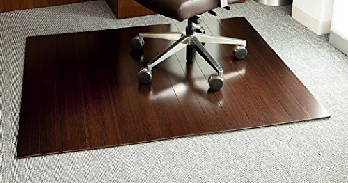 Anji Mountain Deluxe Bamboo Roll-Up Chairmat, 60 x 48-Inch, 8mm Thick, Dark Cherry