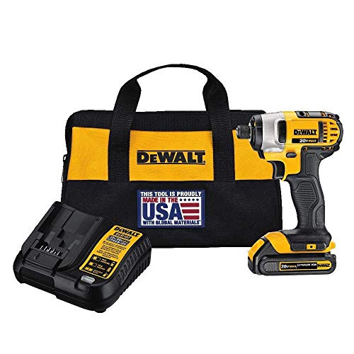 DEWALT 20V MAX Impact Driver Kit, 1/4-Inch, Battery and Charger Included (DCF885C1)