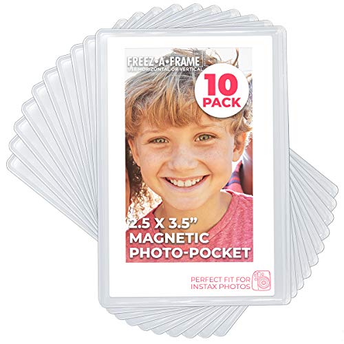 Freez-A-Frame Magnetic Photo Pockets for Fuji Mini Instax Photos (Wallet Size) 10 Pack