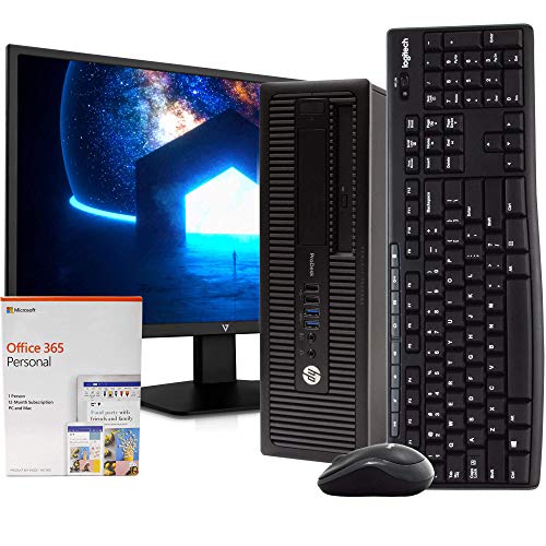 HP ProDesk 600G1 Desktop Computer PC, Intel Quad-Core i5, 500GB HDD Storage, 8GB DDR3 RAM, Windows 10 Pro, DVD, WiFi, New 24in Monitor, Wireless Keyboard and Mouse (Renewed)