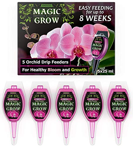 SMEREKA Orchid Food Fertilizer - Liquid Drip Orchid Feeders 5x25ml Pack - Easy Feeding for Plants