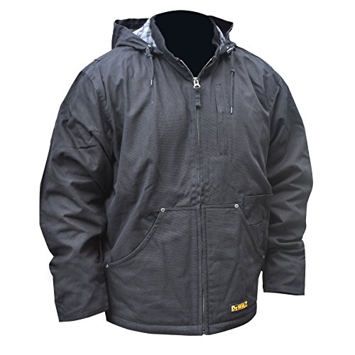 DEWALT Unisex Heated Heavy Duty Work Coat without Battery, Black, Large