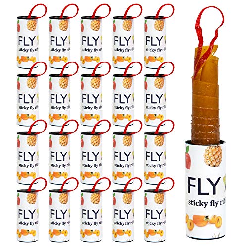 Stingmon 20 Rolls Sticky Fly Strips, Fly Traps for Indoor, Fly Traps Outdoor, Fruit Fly Glue Traps, Fly Ribbon Fly Paper Fly Tape Fly Catcher Killer for Gnat