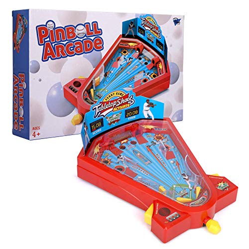 Point Games Pinball Arcade - Miniature Tabletop Baseball Board for Kids - Self-Contained & Safe Arcade Toy - Small Baseball Table Game- Pinball Machine for Kids