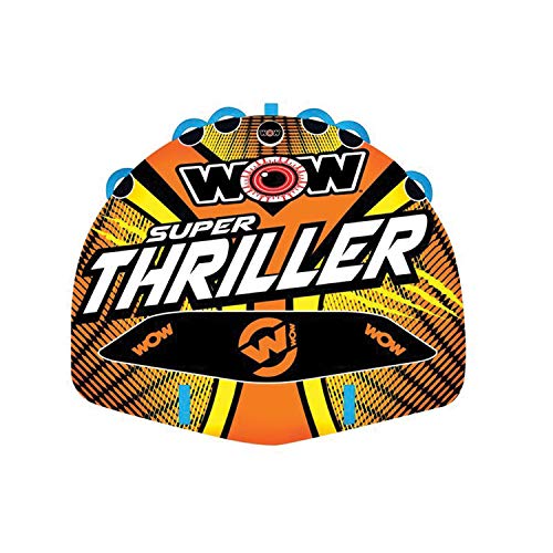 WOW Sports Super Thriller 1 2 or 3 Person Inflatable Towable Deck Tube for Boating | 18-1020