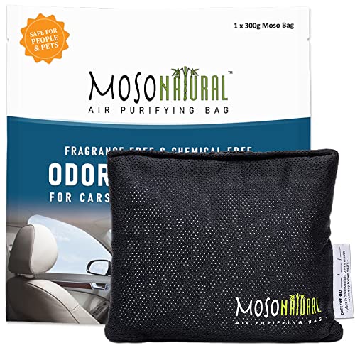Moso Natural Air Purifying Bag For Your Car. A Scent Free Odor Eliminator For Cars, Truck, Boat and SUVs. Premium Moso Bamboo Charcoal Odor Absorber. (Charcoal)