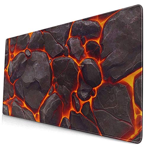 Mousepad Non-Slip Rubber Base Mouse Pads for Computers Laptop Office Desk Accessories 3D Hd Printing Volcanic Magma Mouse Pad 15.8x29.5 in