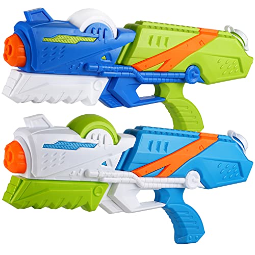 2 Pack Large Water Gun(16.5 inch), High Capacity&30-35 Feet Shooting Range Water Shooter for Kid Adult, Soaker Blaster Squirt Toy for Swimming Pool Party Beach Fight Activity for Child boy and Girl