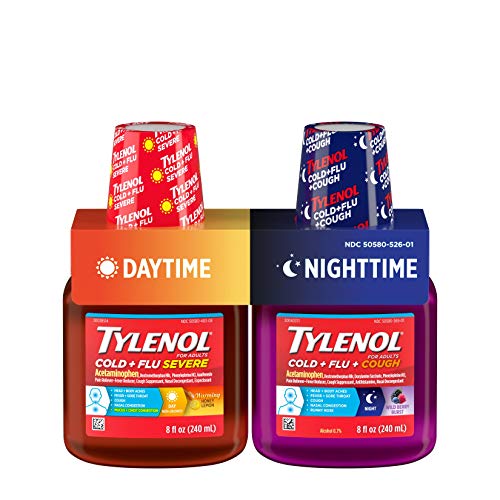 Tylenol Cold + Flu Severe Daytime & Nighttime Liquid Cough Medicine, 2 ct. of 8 fl. oz