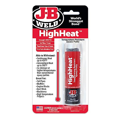 J-B Weld 8297 HighHeat 500 Degree Epoxy Putty Stick - 2 oz. , Grey