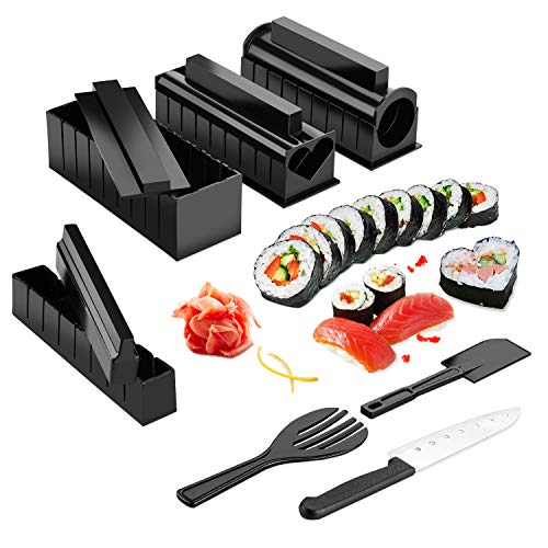 AGPTEK Sushi Maker Kit, 11pcs DIY Sushi Making Kit Roll Sushi Maker Rice Roll Mold for Kitchen DIY Easy To Use