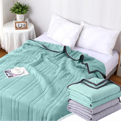 Ice Blanket for All-Season Lightweight - Summer Cooler Quilt for Hot Sleepers and Night Sweats - Cooler Comforter Double Sided Cold Effect Blanket Cooler Fiber Soft Blanke