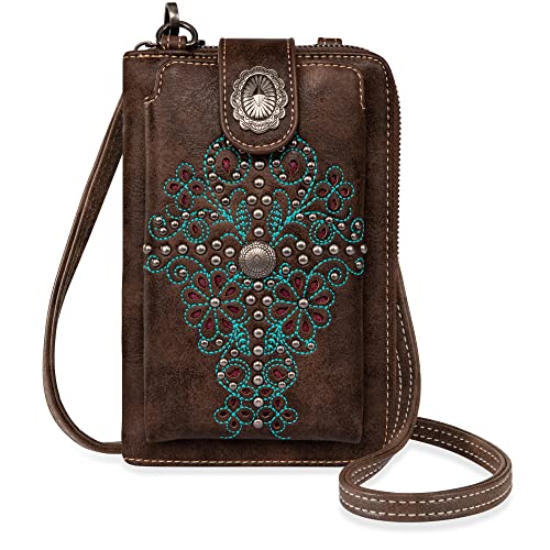 Montana West Crossbody Cell Phone Purse For Women Western Style Cellphone Wallet Bag Travel Size With Strap MBB-PHD-113CF