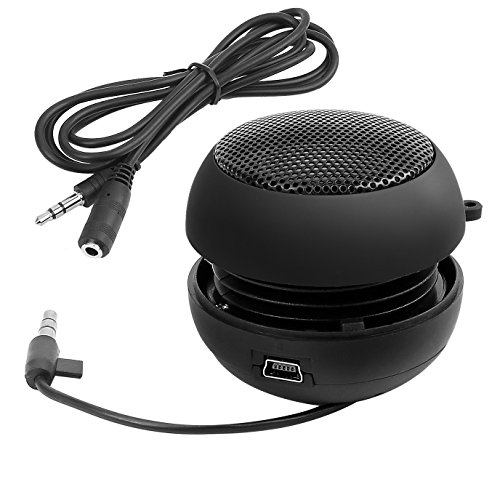 Mini Hamburger Speaker Rechargeable with Extension Cord for MP3 Audio Laptop Cell Phone Tablet PC (Black)