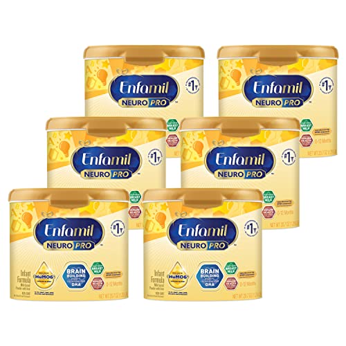 Enfamil NeuroPro Baby Formula, Triple Prebiotic Immune Blend with 2'FL HMO & Expert Recommended Omega-3 DHA, Inspired by Breast Milk, Non-GMO, Reusable Tub, 20.7 Oz, Pack of 6 (Packaging May Vary)