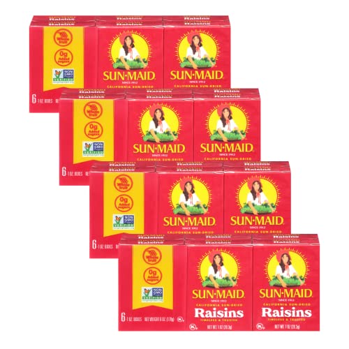 Sun-Maid California Raisins, 1oz, 6 count (Pack of 4)