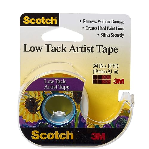 3M Safety Scotch Artist Tape, 3/4-Inch x 10-Yards, White, Low Tack (FA2020)