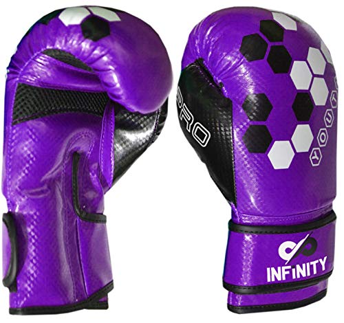 Infinity Sports USA Kids Boxing Gloves Training MMA Mitts Punching Junior Children Boys 4Oz 6Oz 8Oz (Purple Boys Boxing Gloves, 4Oz (3-6 Years))