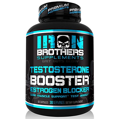 Testosterone Booster for Men with Estrogen Blocker - Natural Anti-Estrogen Supplement to Increase Libido & Strength - Boost Muscle Growth & Weight Loss - Indole 3 Carbinol & Tribulus -60 Capsules