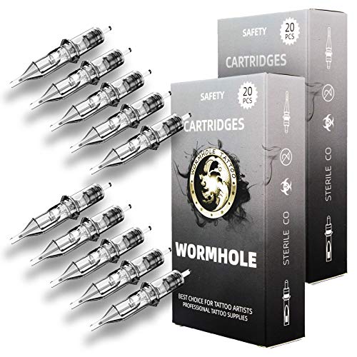 Wormhole Tattoo Cartridge Needles 50pcs Assorted Tattoo Needle Cartridges Round Liner Mixed 3RL 5RL 7RL 9RL 11RL (50pcs #12 Standard RL)