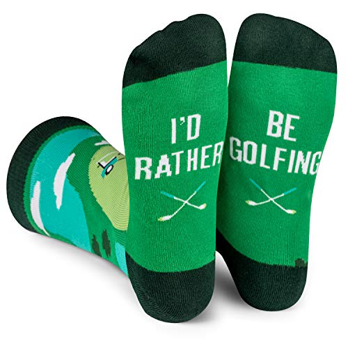 I'd Rather Be Golfing - Funny Golf Socks Novelty Christmas Gift Stocking Stuffer For Men, Women and Teens